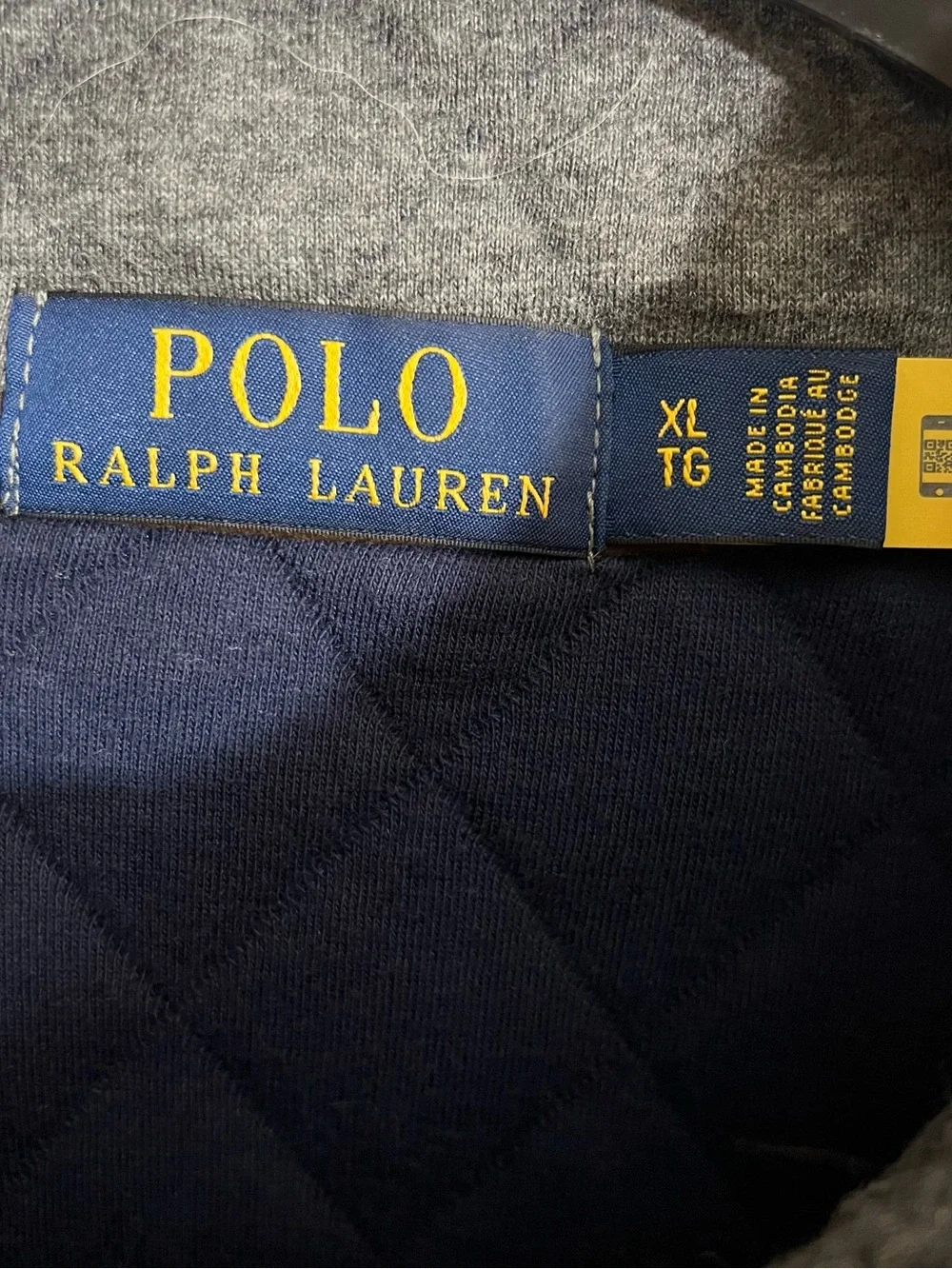 Polo by Ralph Lauren Quilted Gray Pullover Sweater